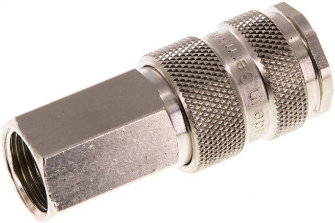 Schnellkupplung (NW7,2) G 3/8"(IG), Stahl gehärtet, vernickelt / Messing vernickel