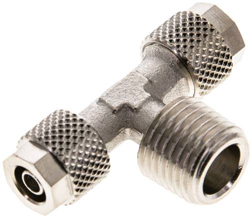 T-Verschraubung R 1/4"-6x4mm, Messing vernickelt