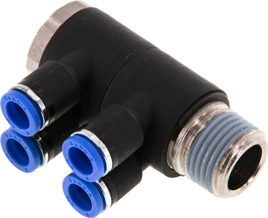 Steck-Mehrfachverteiler, 4-fach R 1/2"-8mm, IQS-Standard