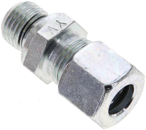 Gerade Schneidringverschr. M 14x1,5-10 L (M16x1,5), Stahl verzinkt, Dichtung FKM