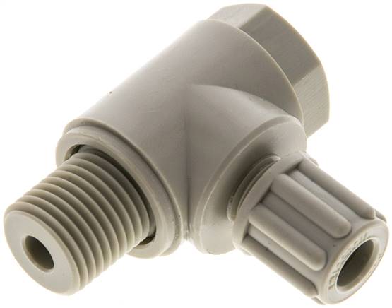 Winkel-Verschraubung G 1/4"-6x4mm, Polypropylen, Hohlschraube