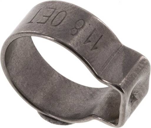 1-Ohr-Schlauchschelle 10,1 - 11,8mm, Edelstahl