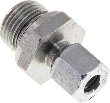 Gerade Schneidringverschr. G 1/2"-8 L (M14x1,5), Stahl verzinkt, Dichtung FKM