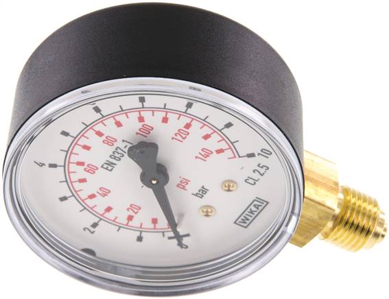 Manometer senkrecht (KU/Ms), 63mm, 0 bis 10 bar, G 1/4"