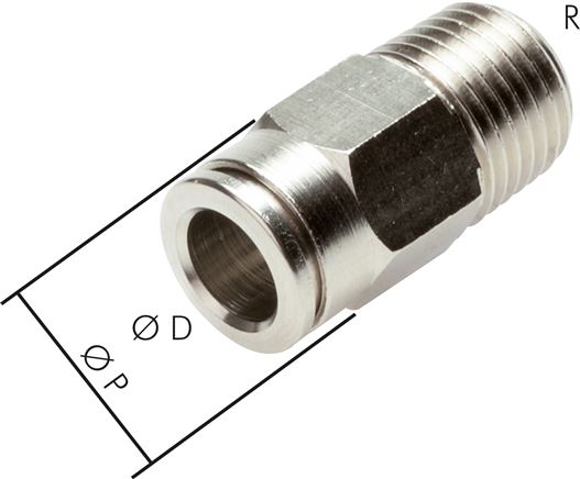 Gerader Steckanschluss R 1/4"-8mm, IQS-MSV (Standard)