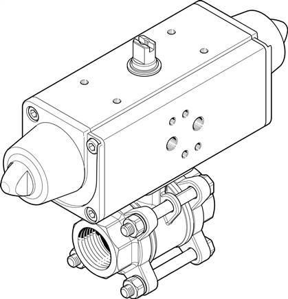 FESTO VZBA-1"-GG-63-T-22-F0405-V4V4T-PS30-R-90-4-C (1758073) Kugelhahn-Antriebseinheit