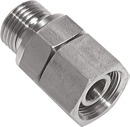 Einstellb. Schneidringverschr. G 1/2"-18 L, 1.4571, mit Dichtkegel und O-Ring