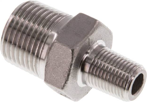 Doppelnippel R 3/8"-R 1/8", 1.4408