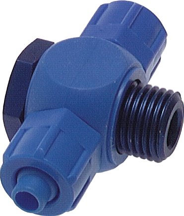 T-Verschraubung G 1/4"-6x4mm, Kunststoff (POM), Hohlschraube