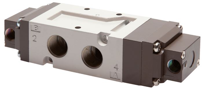 5/3-Wege Pneumatikventil, G 3/8" (Pilot G 1/8"), Mittelstellung belüftet