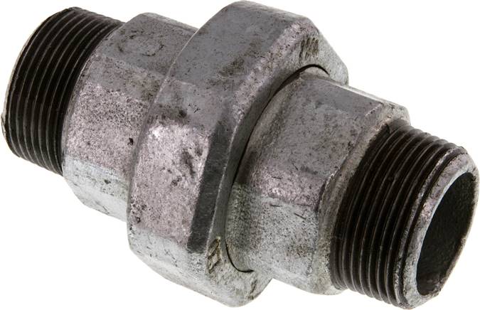 Doppelnippel trennbar R 1-1/4"-R 1-1/4", Temperguss verzinkt