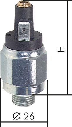 Druckschalter, Stahl verzinkt 0,5 - 2 bar (Öffner), G 1/4"