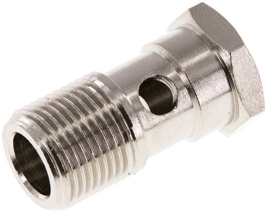 Hohlschraube, 1-fach G 3/8"-32,0mm, Messing vernickelt