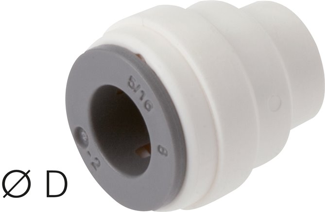 Verschlusskappe für 1/4" (6,35 mm) Schläuche, IQS-LE (EPDM-Dichtung)