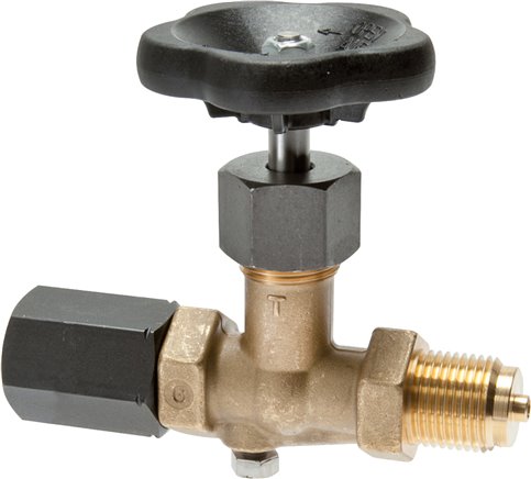 Manometer-Absperrventil G 1/2" Spannmuffe - Zapfen,Messing, Messgerätanschluss 1/2" IG