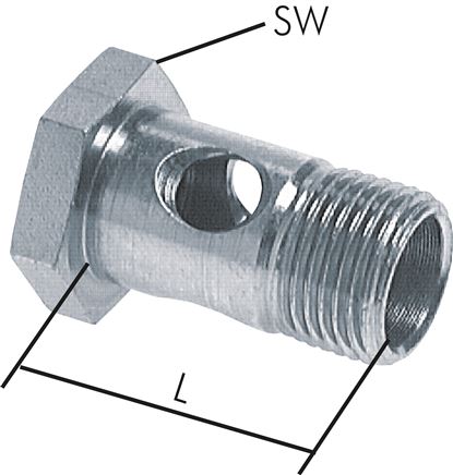Hohlschraube 1-fach, M 10 x 1, Stahl verzinkt