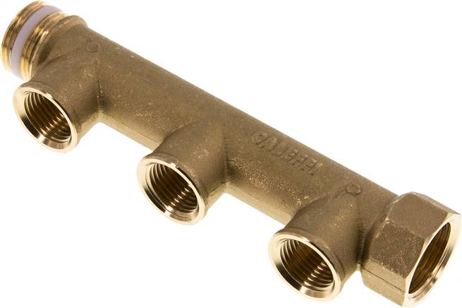 Verteilerrohr G 3/4"(IG/AG), Abgang 3 x G 1/2" (IG)