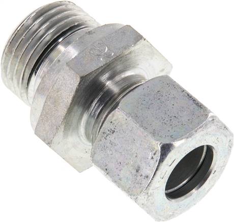 Gerade Schneidringverschr. G 1/2"-12 L (M18x1,5), Stahl verzinkt, Dichtung FKM