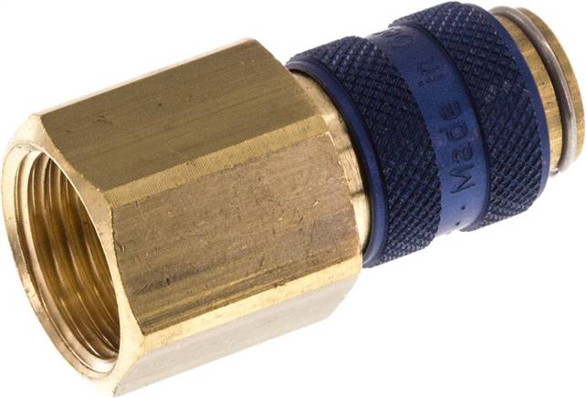 Schnellkupplung (NW5) G 3/8"(IG), Messing, blau