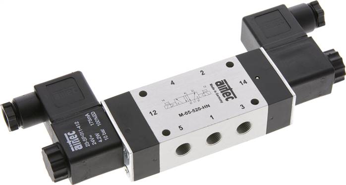 5/2-Wege Magnetimpulsventil, G 1/8", 24 V=