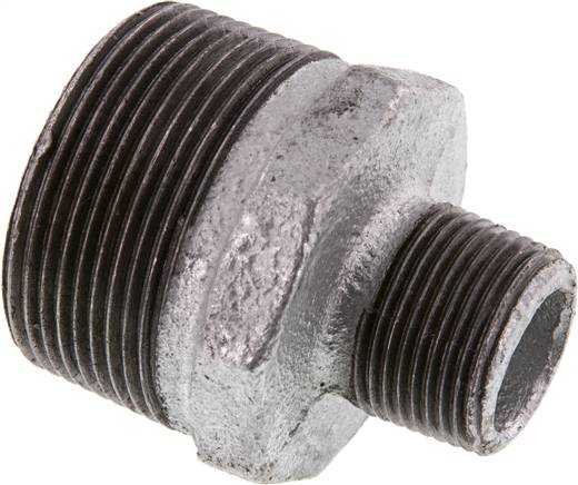 Doppelnippel R 1-1/2"-R 3/4", Temperguss verzinkt