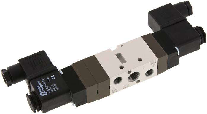 5/3-Wege Magnetventil, G 1/4" (Abluft G 1/8"), Mittelstellung belüftet, 115 V AC