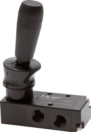 3/2-Wege Handhebelventil, Federrückstellung, G 1/8"