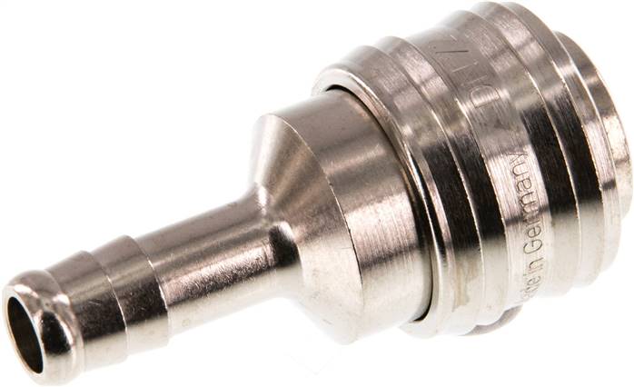 Schnellkupplung (NW7,2) 9 (3/8")mm Schlauch, Messing vernickelt, für Stecker beidseitig absperrend