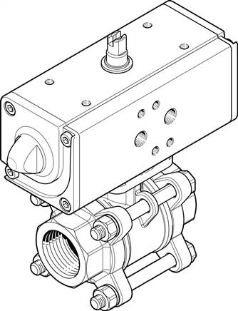 FESTO VZBA-1"-GG-63-T-22-F0405-V4V4T-PP30-R-90-C (1809655) Kugelhahn-Antriebseinheit
