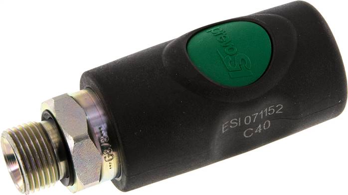 Sicherheits-Druckknopfkupplung (NW7,2), G 3/8" AG, Kunststoff