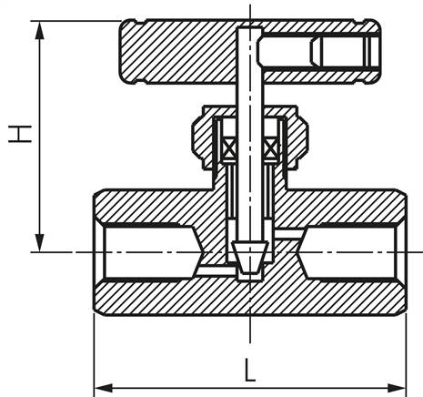 Nadel-Absperrventil, Edelstahl, G 1/8", PN 400