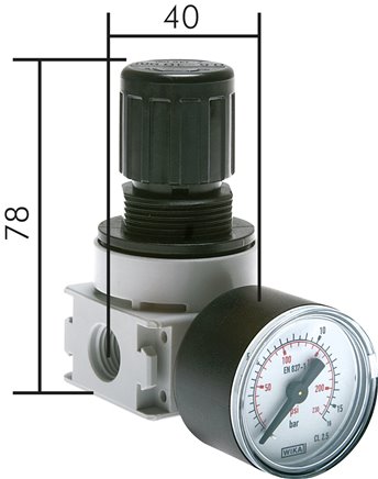 MULTIFIX Druckregler für Wasser, G 1/4", 0,5 - 10bar, BG 0, abschließbar
