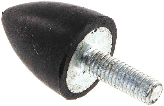 Gummi-Metall-Puffer, parabolisch, M 6 x 18