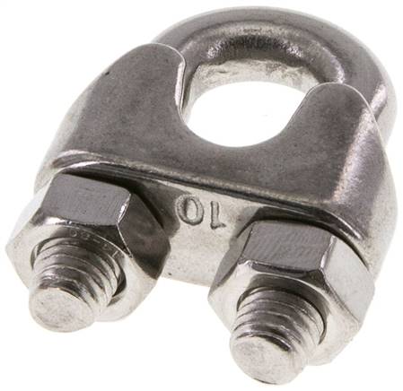 Drahtseilklemme f. 10,0mm Seil, M 8, B=20, 1.4436