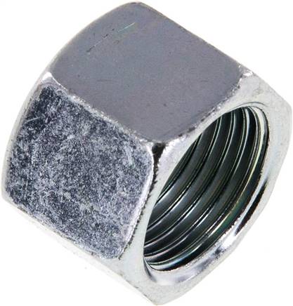 Überwurfmutter DN10, M 18 x 1,5, Bohrung 13,5mm, Stahl verzinkt