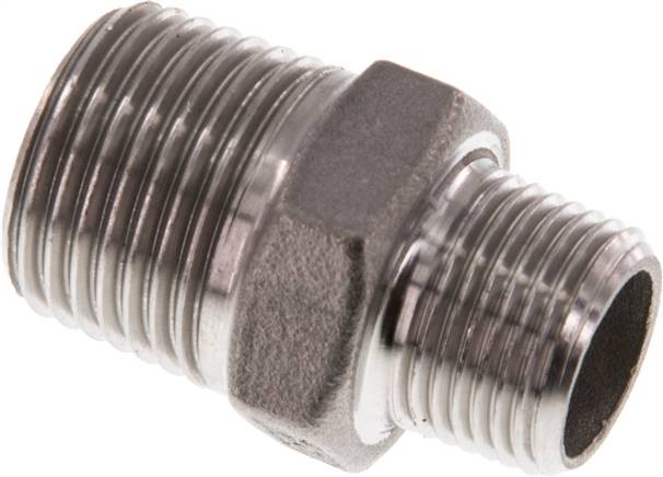 Doppelnippel R 1/2"-R 3/8", 1.4408