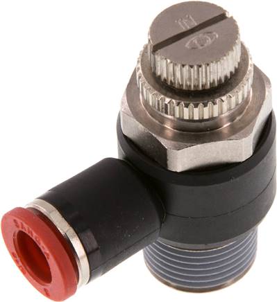 Winkel-Drosselrückschlagventil R 3/8"-8mm,zuluftregelnd