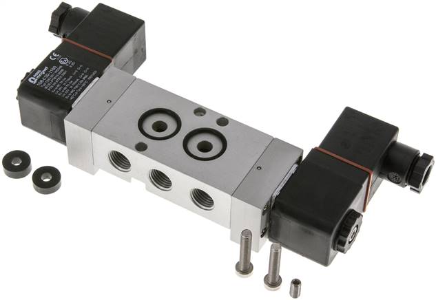 NAMUR-Magnetventil, 5/2-Wege (Impulsventil), G 1/4", 24 V= (ATEX), Versorgung aus eigensicheren Stromkreisen