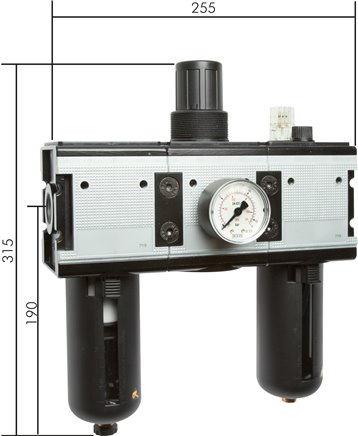 MULTIFIX Wartungseinheit (4), 3-tlg., G 1", 0,1 - 3 bar, Kondensatablass automatisch