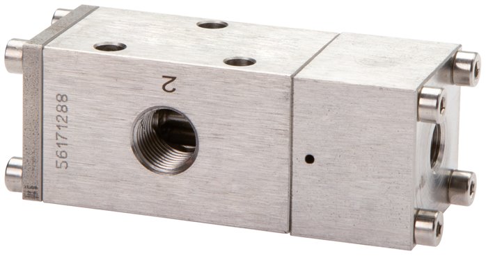 3/2-Wege (NC/NO) Pneumatikventil, G 1/4" (Pilot G 1/8"), Federrückstellung