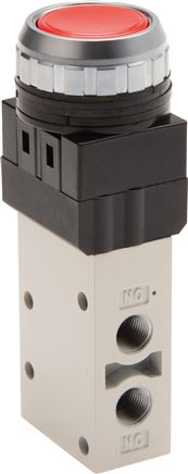3/2-Wege Ventil G 1/8", Drucktaster schwarz