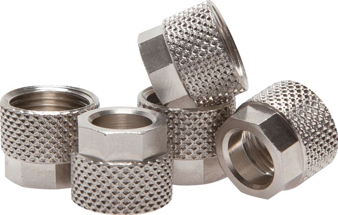 CK-Überwurfmutter 6x4mm(M 10 x 1), Messing vernickelt