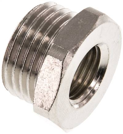 Reduziernippel G 1/2"(AG)-G 1/4"(IG), Messing vernickelt