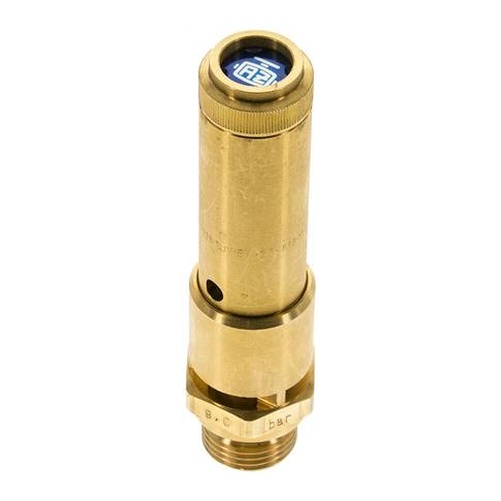 Valvola di sicurezza TÜV G 1/2" (DN10), 11,00 bar, ottone