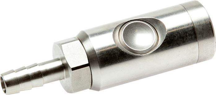 Sicherheits-Druckknopfkupplung (NW7,2), 6 (1/4")mm Schl., Edelstahl