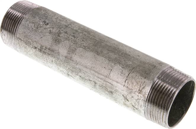 Rohrdoppelnippel R 1-1/2"-180mm, Stahlrohr ST 37 verzinkt