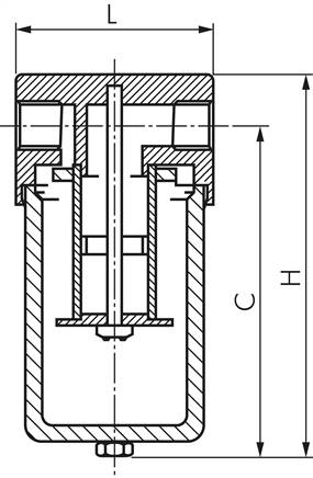 Filter, G 1/2", Edelstahl 1.4404, Kondensatablass automatisch
