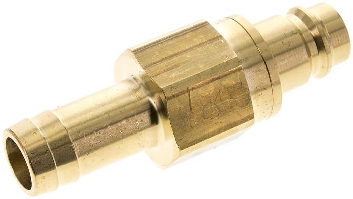 Kupplungsstecker (NW19) 25 (1")mm Schlauch, Messing, beidseitig absperrend