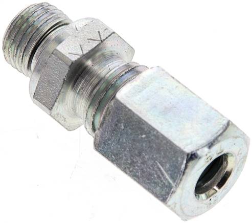 Gerade Schneidringverschr. M 10x1-6 L (M12x1,5), Stahl verzinkt, Dichtung FKM