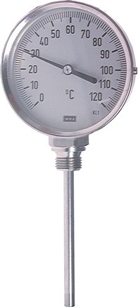 Bimetallthermometer, senkrecht D160/0 bis +120°C/200mm